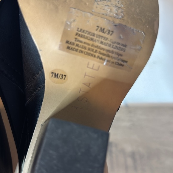 1. State  Revolve Brand - Black Leather Open Toed Mules - Heel - 7/37 - Picture 7 of 7